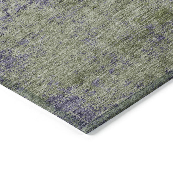 HomeRoots 5' Abstract Area Rug in Olive Green & Dark Purple - Durable, Washable for Indoor & Outdoor Use 9' X 12' 609365