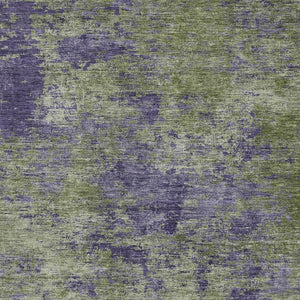 HomeRoots 5' Abstract Area Rug in Olive Green & Dark Purple - Durable, Washable for Indoor & Outdoor Use 10' X 14' 609366