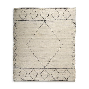 HomeRoots 8' X 10' Ivory & Gray Geometric Hand-Woven Area Rug – Artisan Crafted Soft Cotton for Modern Spaces 609370