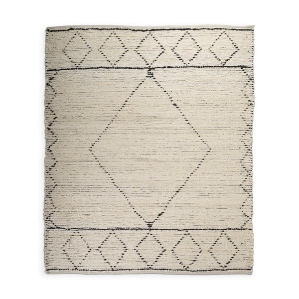 HomeRoots 8' X 10' Ivory & Gray Geometric Hand-Woven Area Rug – Artisan Crafted Soft Cotton for Modern Spaces 609370