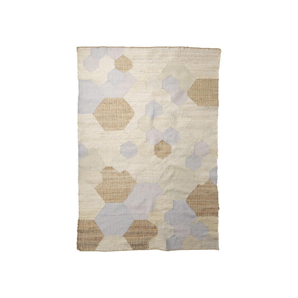 HomeRoots 5' Hand-Woven Ivory Brown and Gray Patchwork Area Rug for Cozy Living Spaces and Unique Style 8' X 10' 609374
