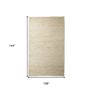 HomeRoots 9' Hand-Woven Natural Jute Area Rug – Unique Artisanal Design for Warmth and Texture in Your Home 9' X 12' 609376