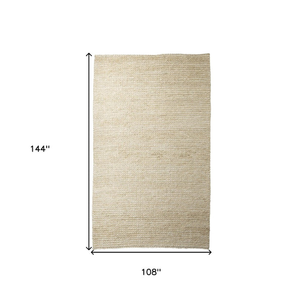 HomeRoots 9' Hand-Woven Natural Jute Area Rug – Unique Artisanal Design for Warmth and Texture in Your Home 9' X 12' 609376
