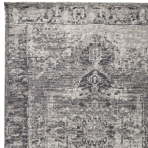 HomeRoots 8' Charcoal and Gray Moroccan Hand-Woven Vintage Area Rug for Cozy Living Spaces and Style 8' X 10' 609377