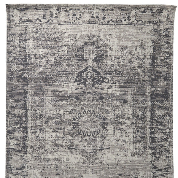 HomeRoots 8' Charcoal and Gray Moroccan Hand-Woven Vintage Area Rug for Cozy Living Spaces and Style 8' X 10' 609377