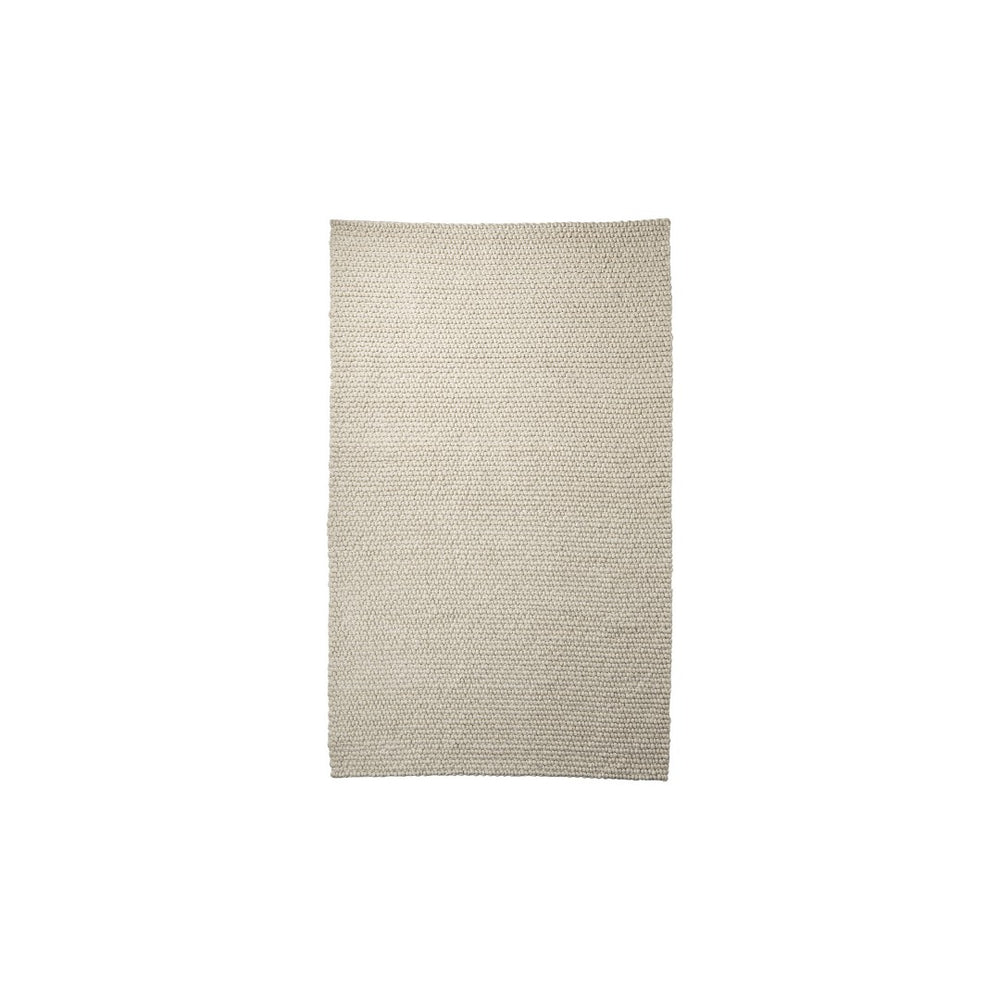 HomeRoots 5' Hand-Woven Cream Berber Area Rug - Soft Wool-Blend, Artisan-Made, Modern Design for Cozy Homes 609379