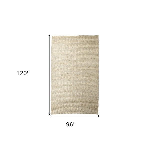 HomeRoots 9' Hand-Woven Natural Jute Area Rug – Unique Artisanal Design for Warmth and Texture in Your Home 5' X 8' 609380