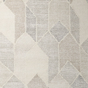 HomeRoots 5' Hand Woven Beige Gray Ivory Wool Geometric Area Rug for Cozy Contemporary Home Décor 8' X 10' 609382