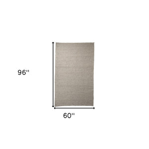 HomeRoots 5' Hand-Woven Beige Berber Area Rug - Artisanal Softness, Timeless Style & Unique Comfort for Any Space 5' X 8' 609385