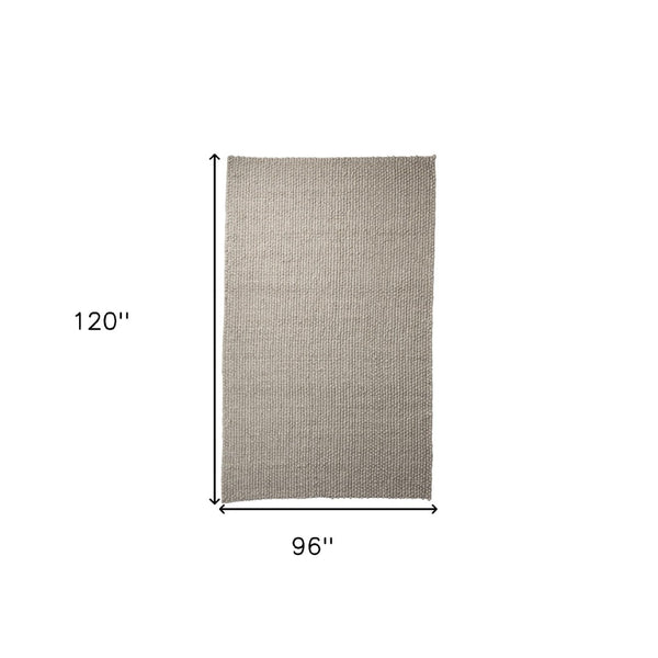 HomeRoots 5' Hand-Woven Beige Berber Area Rug - Artisanal Softness, Timeless Style & Unique Comfort for Any Space 8' X 10' 609386