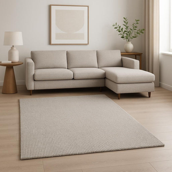 HomeRoots 5' Hand-Woven Beige Berber Area Rug - Artisanal Softness, Timeless Style & Unique Comfort for Any Space 8' X 10' 609386