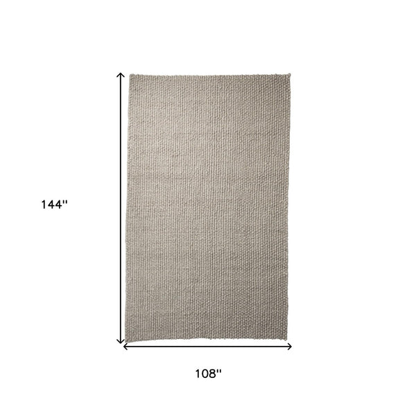 HomeRoots 5' Hand-Woven Beige Berber Area Rug - Artisanal Softness, Timeless Style & Unique Comfort for Any Space 9' X 12' 609387