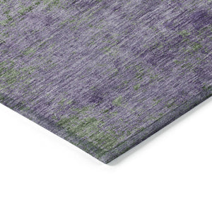 HomeRoots 5' Vibrant Purple and Green Abstract Area Rug for Indoor and Outdoor Spaces - Washable & Durable 5' X 8' 609389