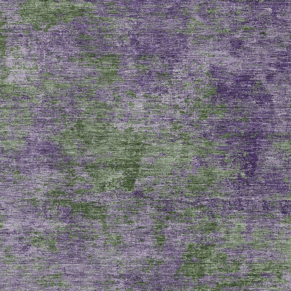 HomeRoots 5' Vibrant Purple and Green Abstract Area Rug for Indoor and Outdoor Spaces - Washable & Durable 5' X 8' 609389