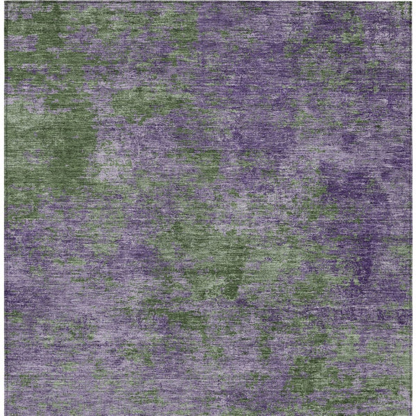 HomeRoots 5' Vibrant Purple and Green Abstract Area Rug for Indoor and Outdoor Spaces - Washable & Durable 10' X 14' 609393