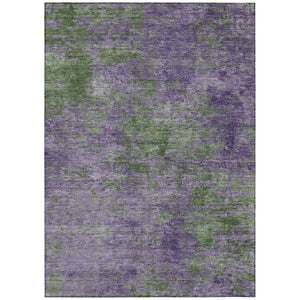 HomeRoots 5' Vibrant Purple and Green Abstract Area Rug for Indoor and Outdoor Spaces - Washable & Durable 10' X 14' 609393