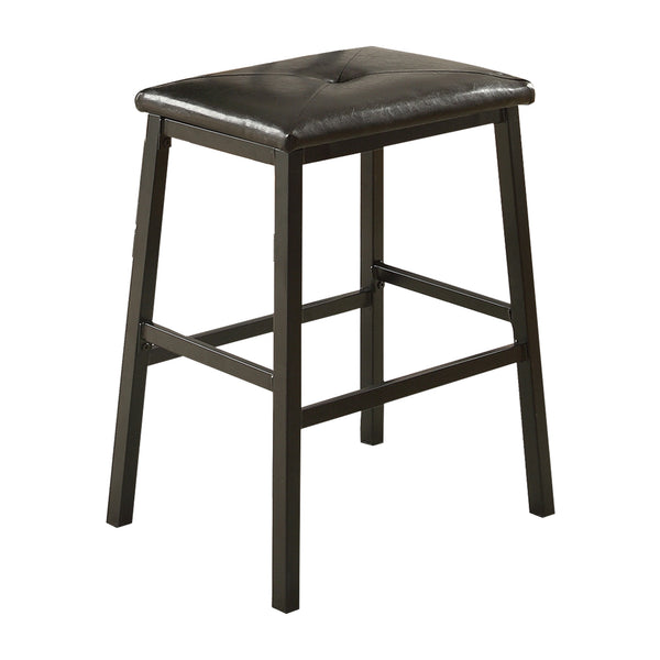 English Elm Black Edgar 3pc Counter Height Set with Faux Marble Top & Black Faux Leather Stools, Compact Bistro Chic B011P246322
