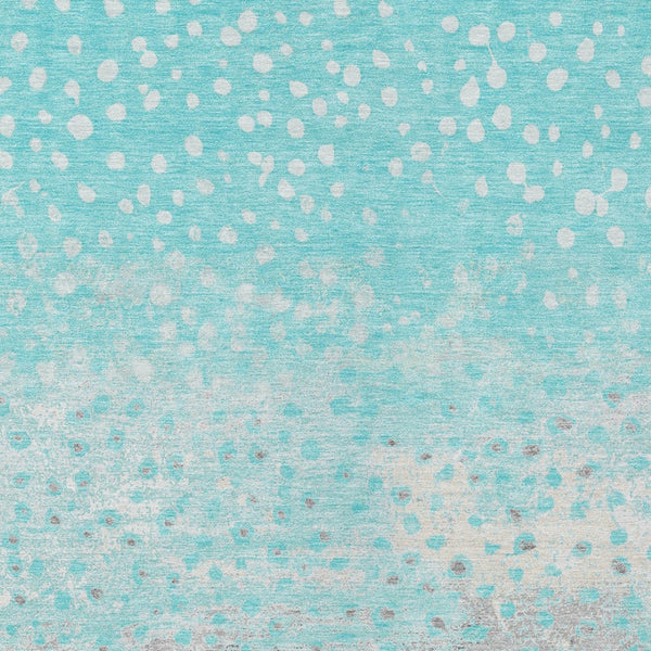 HomeRoots 5' Aqua and Teal Abstract Washable Area Rug - Modern Design for Indoor/Outdoor Spaces, Durable & Stylish 5' X 8' 609445