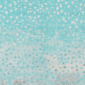 HomeRoots 5' Aqua and Teal Abstract Washable Area Rug - Modern Design for Indoor/Outdoor Spaces, Durable & Stylish 8' X 10' 609447