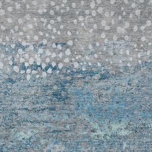 HomeRoots 5' Gray and Silver Abstract Area Rug – Modern, Washable, Stain-Resistant, Indoor/Outdoor Durability 8' X 10' 609459