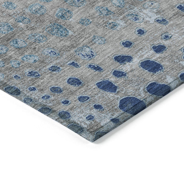 HomeRoots 5' Gray and Silver Abstract Area Rug – Modern, Washable, Stain-Resistant, Indoor/Outdoor Durability 10' X 14' 609461