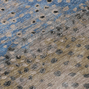HomeRoots 5' Khaki and Taupe Abstract Indoor Outdoor Area Rug - Modern Design, Easy Care, Pet-Friendly Solution 8' Round 609464