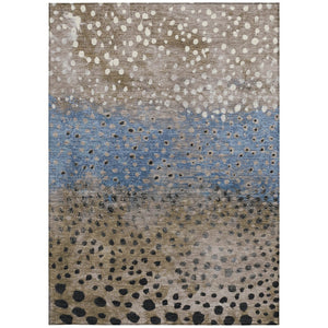 HomeRoots 5' Khaki and Taupe Abstract Indoor Outdoor Area Rug - Modern Design, Easy Care, Pet-Friendly Solution 8' X 10' 609465