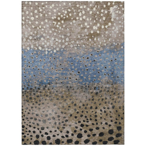 HomeRoots 5' Khaki and Taupe Abstract Indoor Outdoor Area Rug - Modern Design, Easy Care, Pet-Friendly Solution 8' X 10' 609465