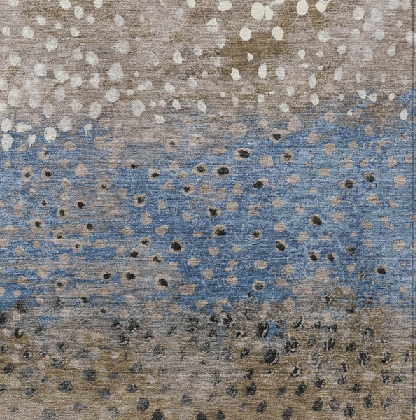 HomeRoots 5' Khaki and Taupe Abstract Indoor Outdoor Area Rug - Modern Design, Easy Care, Pet-Friendly Solution 8' X 10' 609465