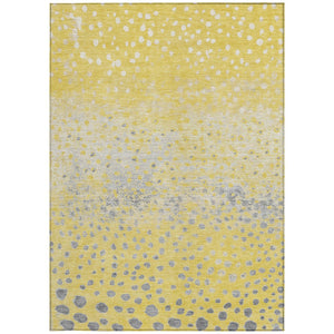 HomeRoots 5' Yellow and Gold Abstract Area Rug - Durable, Washable Indoor/Outdoor Design for Modern Spaces 5' X 8' 609469