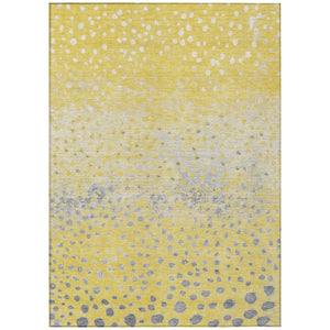 HomeRoots 5' Yellow and Gold Abstract Area Rug - Durable, Washable Indoor/Outdoor Design for Modern Spaces 8' X 10' 609471