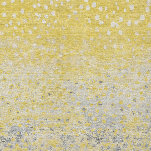 HomeRoots 5' Yellow and Gold Abstract Area Rug - Durable, Washable Indoor/Outdoor Design for Modern Spaces 8' X 10' 609471