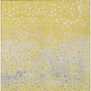 HomeRoots 5' Yellow and Gold Abstract Area Rug - Durable, Washable Indoor/Outdoor Design for Modern Spaces 10' X 14' 609473