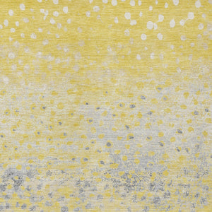 HomeRoots 5' Yellow and Gold Abstract Area Rug - Durable, Washable Indoor/Outdoor Design for Modern Spaces 10' X 14' 609473