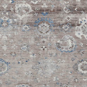 HomeRoots 5' Taupe and Brown Floral Area Rug – Versatile, Washable Design for Indoor and Outdoor Spaces 5' X 8' 609523