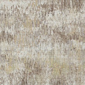 HomeRoots 5' Stylish Ivory and Taupe Striped Washable Area Rug for Indoor and Outdoor High-Traffic Spaces 5' X 8' 609547