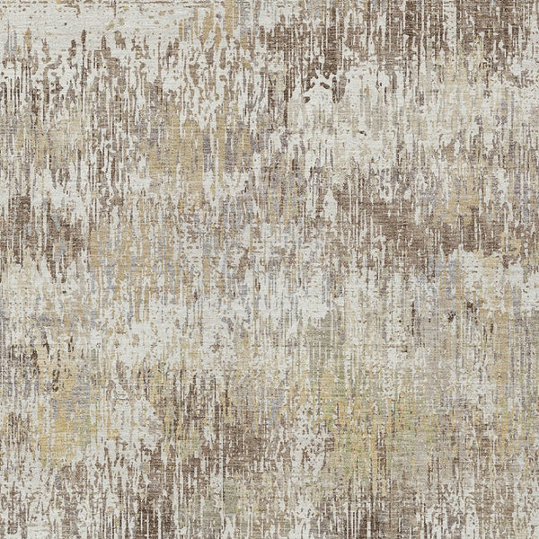 HomeRoots 5' Stylish Ivory and Taupe Striped Washable Area Rug for Indoor and Outdoor High-Traffic Spaces 5' X 8' 609547