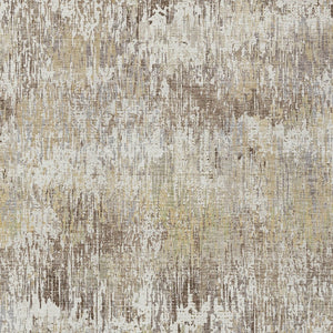 HomeRoots 5' Stylish Ivory and Taupe Striped Washable Area Rug for Indoor and Outdoor High-Traffic Spaces 9' X 12' 609550