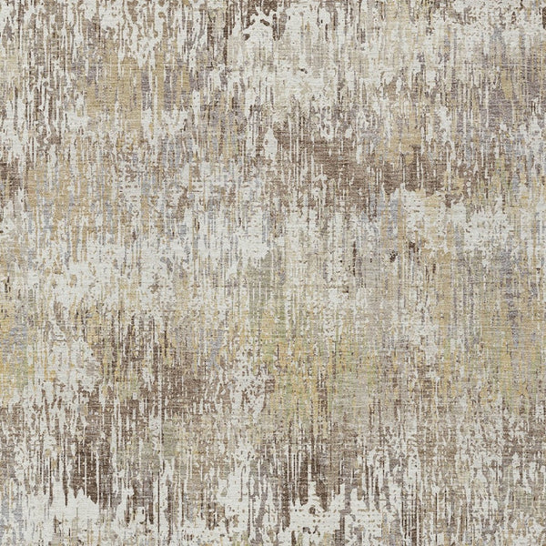 HomeRoots 5' Stylish Ivory and Taupe Striped Washable Area Rug for Indoor and Outdoor High-Traffic Spaces 9' X 12' 609550