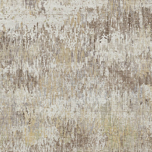 HomeRoots 5' Stylish Ivory and Taupe Striped Washable Area Rug for Indoor and Outdoor High-Traffic Spaces 10' X 14' 609551