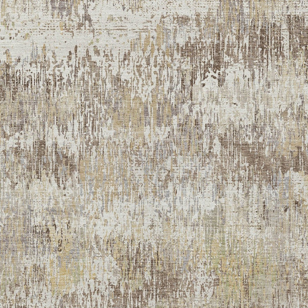 HomeRoots 5' Stylish Ivory and Taupe Striped Washable Area Rug for Indoor and Outdoor High-Traffic Spaces 10' X 14' 609551