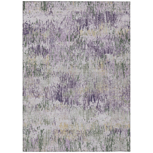 HomeRoots 5' Striped Lavender and Purple Area Rug - Stylish, Washable Design for Indoor and Outdoor Use 5' X 8' 609553