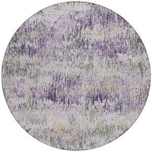 HomeRoots 5' Striped Lavender and Purple Area Rug - Stylish, Washable Design for Indoor and Outdoor Use 8' Round 609554
