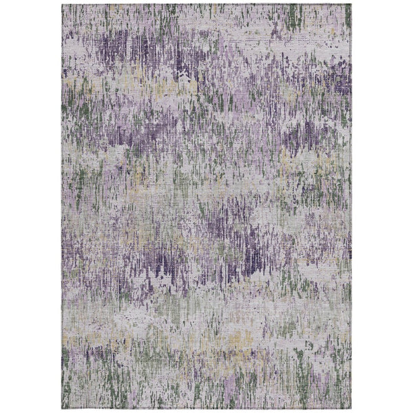 HomeRoots 5' Striped Lavender and Purple Area Rug - Stylish, Washable Design for Indoor and Outdoor Use 9' X 12' 609556