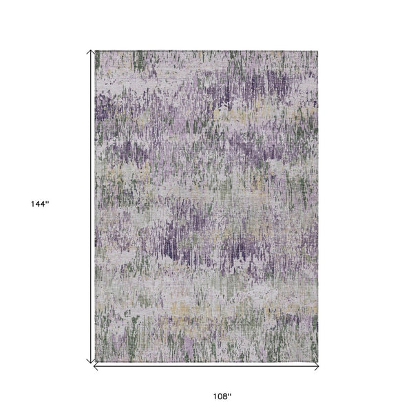 HomeRoots 5' Striped Lavender and Purple Area Rug - Stylish, Washable Design for Indoor and Outdoor Use 9' X 12' 609556