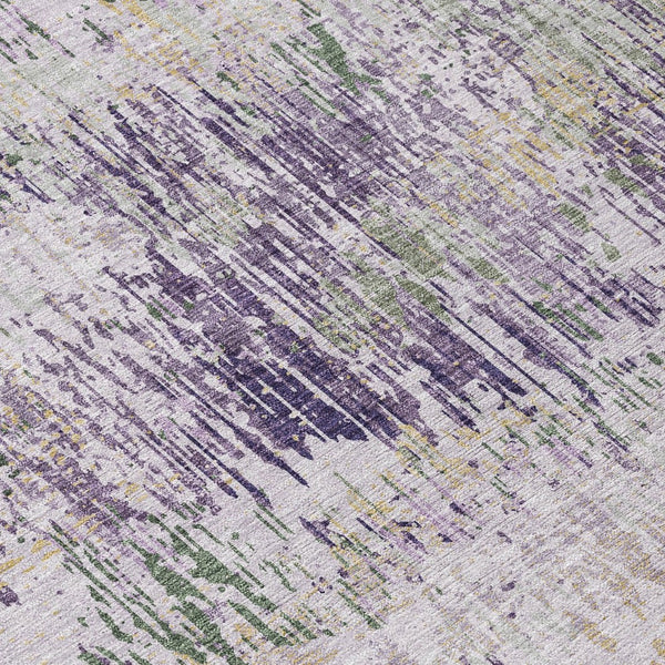 HomeRoots 5' Striped Lavender and Purple Area Rug - Stylish, Washable Design for Indoor and Outdoor Use 9' X 12' 609556