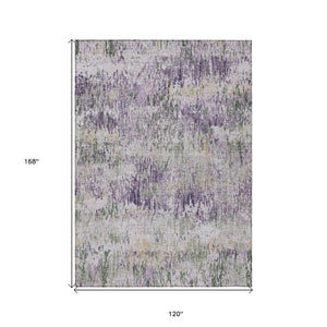HomeRoots 5' Striped Lavender and Purple Area Rug - Stylish, Washable Design for Indoor and Outdoor Use 10' X 14' 609557