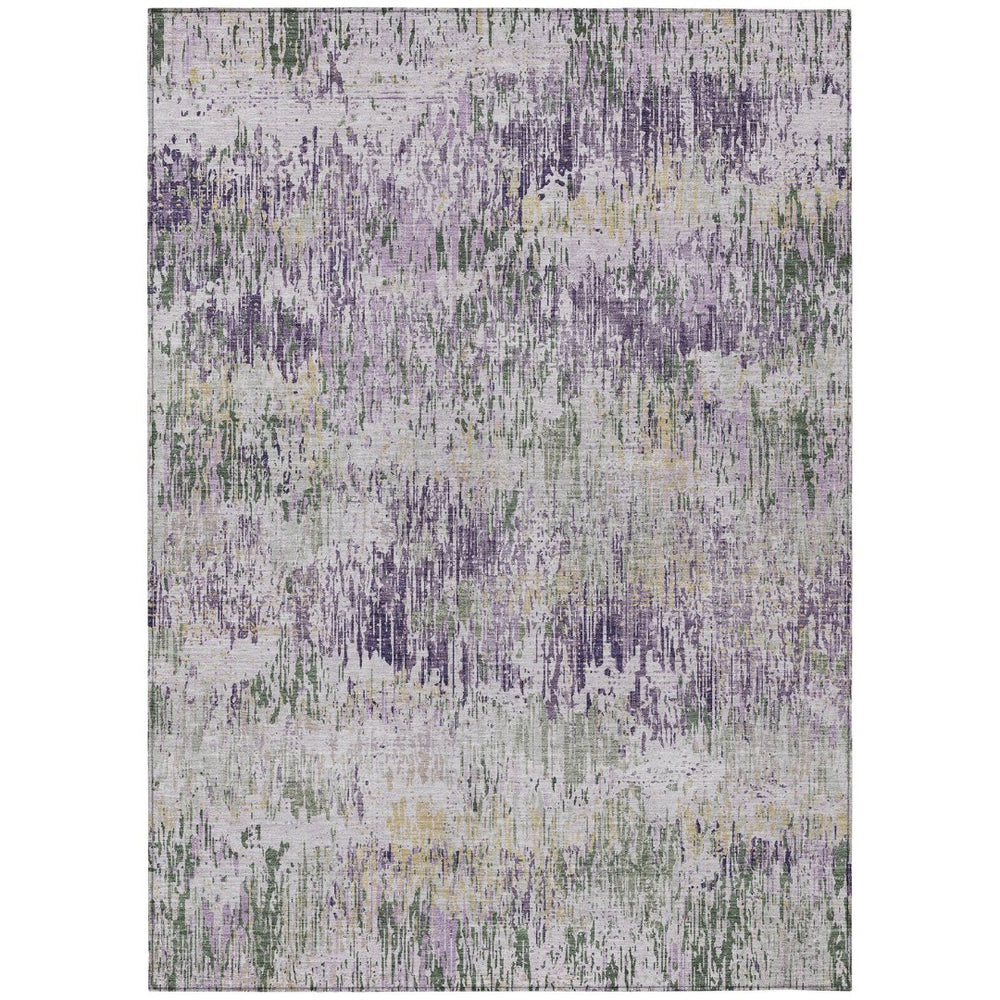 HomeRoots 5' Striped Lavender and Purple Area Rug - Stylish, Washable Design for Indoor and Outdoor Use 10' X 14' 609557