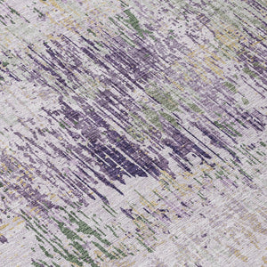 HomeRoots 5' Striped Lavender and Purple Area Rug - Stylish, Washable Design for Indoor and Outdoor Use 10' X 14' 609557