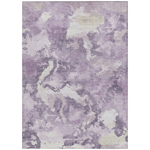 HomeRoots 5' Abstract Lavender and Lilac Washable Area Rug – Stylish, Durable Design for Indoor and Outdoor Use 5' X 8' 609571